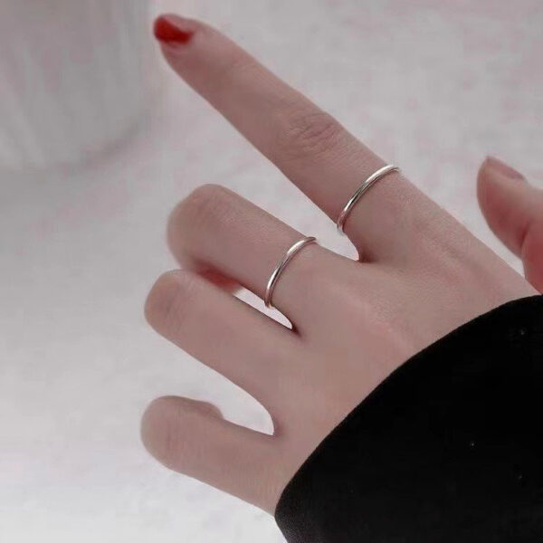 Minimalist 925 Sterling Silver Open Band Ring - Image 2