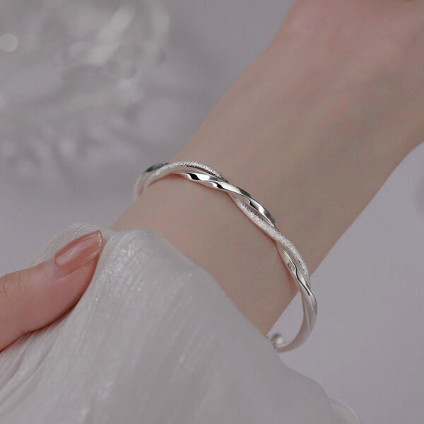 Authentic New Mobius Strip Solid Silver Bangle for Women - Image 2