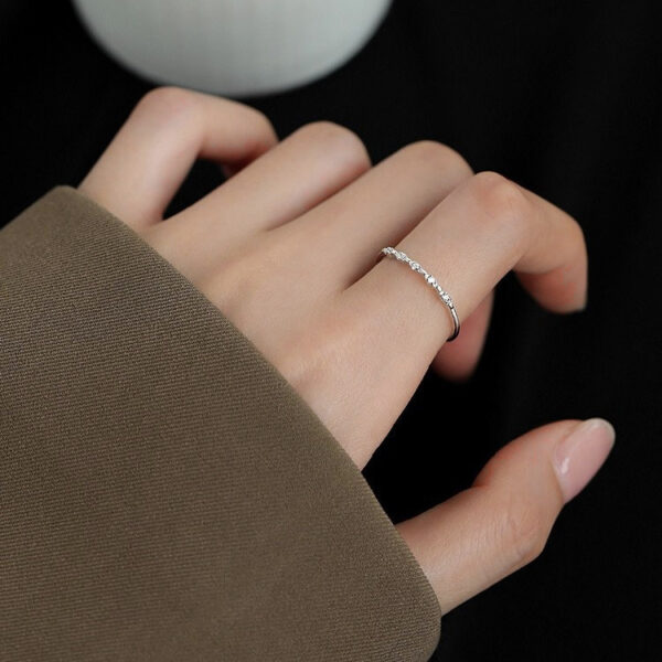 Delicate Diamond-Accented Slim Ring - Image 2