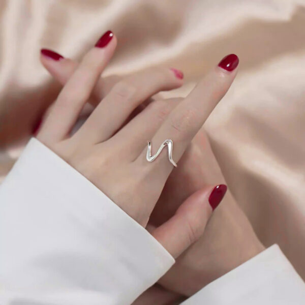 Adjustable Geometric Arc Ring - Image 2
