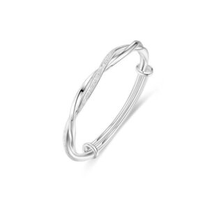 Authentic New Mobius Strip Solid Silver Bangle for Women